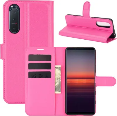 Produktbild von König Design Hülle kompatibel mit Sony Xperia 5 II Kunstleder Handyhülle - Handy Case Rosa