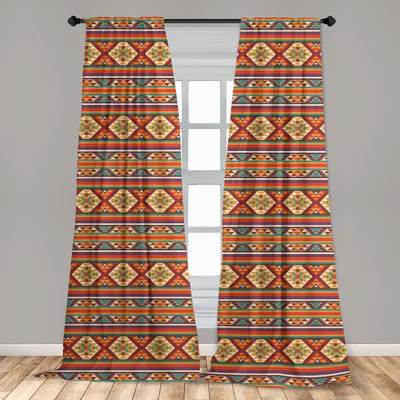 Immagine prodotto di Abakuhaus, tende per finestre, motivo etnico azteco, set da 2 pannelli, 150 x 175 cm