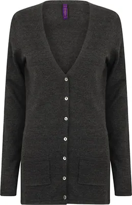 Immagine prodotto di Henbury H723 | Cardigan da donna con bottoni a V - Colore: Grigio marna - Taglia: 4XL