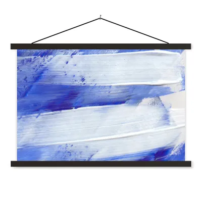 Produktbild von MuchoWow® Textilposter Farbe - Design - Blau 150x100 cm mit schwarzem Rahmen - Schlafzimmer