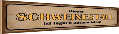 Produktbild von vianmo Holzschild 10x46 cm Schweinestall täglich auszumisen Spruch Zitat
