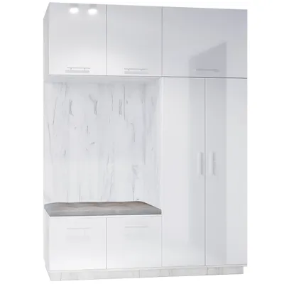 Obrázek produktu pro Předsíňová stěna levá CREON 1 craft bílý / bílý lesk