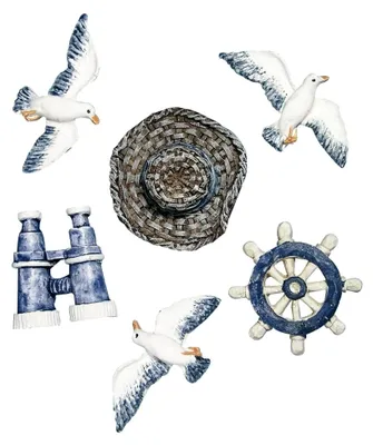 Produktbild von Hobby Maritime Streuteile Strandgut, aus Polyresin, 6 Stück, 2 – 4 cm, geeignet für maritime Dekorationen
