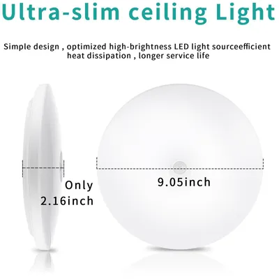 Produktbild von LED Deckenleuchte mit Bewegungsmelder Sensor Flurlampe Deckenlampe für Flur Bad Küche Keller Garage Wohnzimmer Schlafzimmer 48W Kaltweiß Weiß Rund