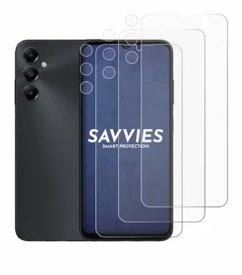 A smartphone with screen protectors laid out next to it.