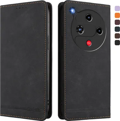 Obrázek produktu pro Pouzdro pro ZTE Nubia Focus 2, retroPolyuretankožené flip pouzdro s stojánkem a přihrádkami na karty Černý