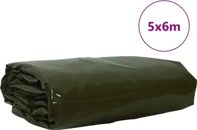 Zdjęcie produktu dla VidaXL, płótno 650 g/m², kolor oliwkowy, wymiary 5 x 6 m, z powłoką PVC