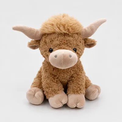 Produktbild von Highland-Rind Kuscheltier 30 cm Plüschrind mit Hörnern Stofftier Weiches Hochlandrind Geschenk für Kinder