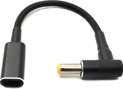 Obrázok produktu pre Kábel SYSTEM-S DC 20V 15 cm 5,5 x 1,7 zástrčka do zásuvky USB 3.1 typu C opletený uholník
