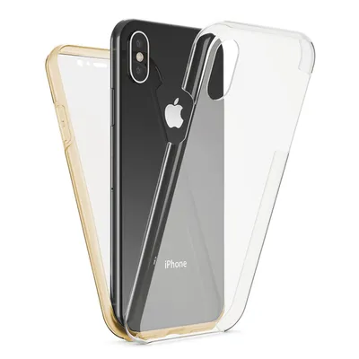 Immagine prodotto di NALIA 360 gradi custodia del telefono cellulare per Apple iPhone X XS, copertura completa caso tuttofare paraurti oro