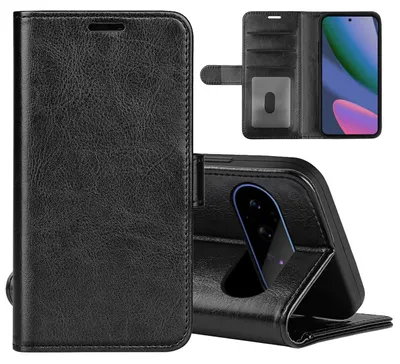 Produktbild von MobyDefend Hülle für Google Pixel 11 Pro XL - Kunstleder Klapphülle mit Kartenfächern und Standfunktion – Rückverschluss - Schwarz