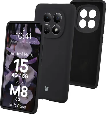 Produktbild von Silikon Handyhülle für Xiaomi Redmi Note 15 / POCO M8 5G, Bizon Soft Case, Schwarz