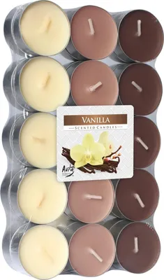 Produktbild von Nipter Teelichter Duft 150 Stück, Vanille, Duftteelichter 3 Farben, Duftkerzen, Brenndauer 4 Stunden