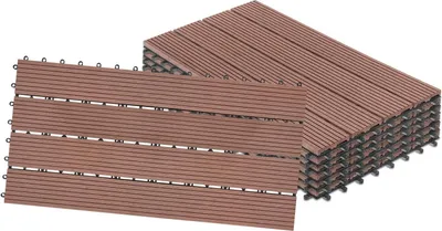 Obrázok produktu pre TRMLBE terasové dlaždice balkónová podlaha 30x30cm balkónové dlaždice click systém WPC terasový plast vo vzhľade dreva Montovateľné pre záhradu balkón terasa (sada 33 na 3m², hnedá)