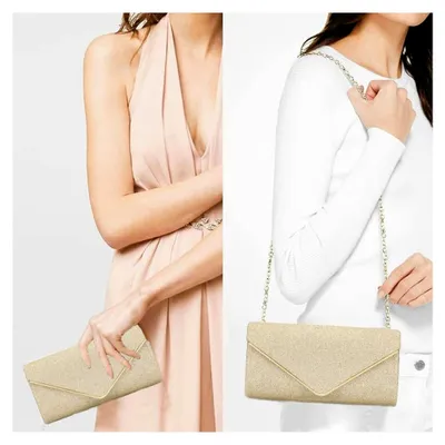 Produktbild von Damen-Clutch mit eleganten Pailletten, Abendtasche, Umschlag, Schulterkette, glitzernde Handtasche für besondere Anlässe