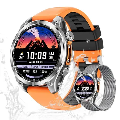 Fur Herren's Telefonfunktion 3 ATM Wasserdicht Fitness-Tracker Multifunktionale Gesundheitsuhr mit Herzfrequenz