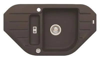 Produktbild von Alveus Niagara - Granit-Spüle 900x500 mm, mit Ablaufsystembedienung, chocolate 1107861