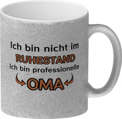 Produktbild von Ich bin nicht im Ruhestand. Ich bin professionelle Oma Glitzer-Kaffeebecher