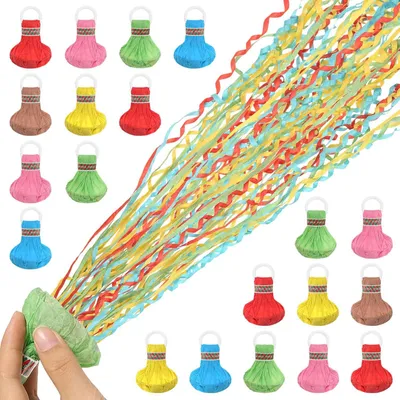 Productafbeelding van Worp luchtslangen werpen confetti - Set van 20 - Hand worp streamer luchtslangen verjaardagsbom feest
