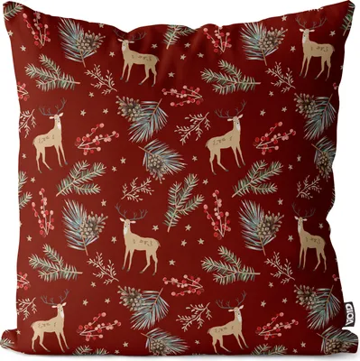 Produktbild von VOID Winter Hirsch rot Kissenbezug Kissenhülle Sofakissen Kissen Deko Outdoor-Kissen Dekokissen
