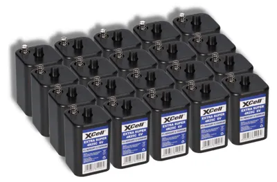 Zdjęcie produktu dla 20x akumulator blokowy XCell 4R25 6V 9500mAh, do lamp błyskowych, oświetlenia placu budowy