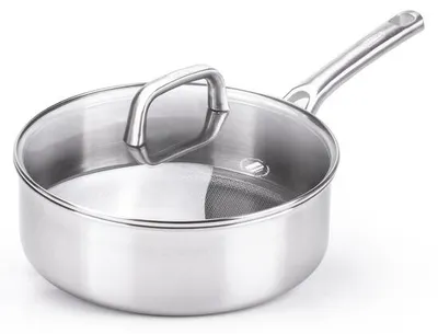Produktbild von Berndes Tricion Resist 099211 Sauteuse inkl. Deckel, Edelstahl, 28 cm Durchmesser, Induktionsherd-geeignet, Antihaftbeschichtung