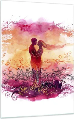 Produktbild von Bilder auf glas - Einteilig - Liebe Paar Flitterwochen - 70x100cm - Glasbilder - Wandbilder - Bilder - zum Aufhängen bereit - Wanddekoration aus Glas - Glas Bilder - Wandbild auf Glas - GPA70x100-3006