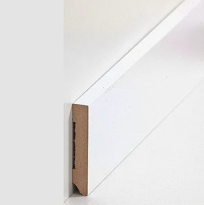 Produktbild von Sockelleiste MDF 10 x 58 Weiß RAL 9016 Foliert Fußleiste