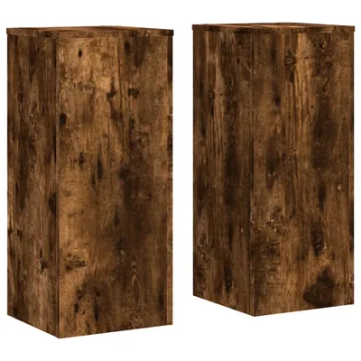 Obrázek produktu pro vidaXL Stojan na rostliny 2 ks. Kouřový dub 30x30x70 cm Materiál na bázi dřeva