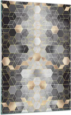 Produktbild von Bilder auf glas - Einteilig - Geometrisch Abstraktion Sechsecke - 70x100cm - Glasbilder - Wandbilder - Bilder - Wanddekoration aus Glas - Glas Bilder - Wandbild auf Glas - GPA70x100-4776