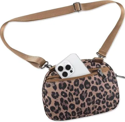 Productafbeelding van Kleine Crossbody Schoudertas voor Dames en Heren - Mobiele Telefoon Tas met Verstelbare Schouderriem - Heuptas voor Reizen en Festivals