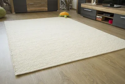 Produktbild von Murnau Handwebteppich - aus nachhaltiger, deutscher Produktion - gewalkt - weiß, Größe: 70x140 cm