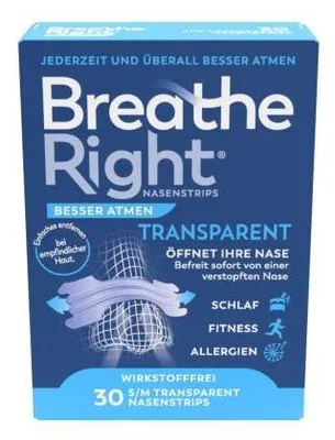 Immagine prodotto di Better Breathe Breathe Right cerotti nasali trasparenti normali, 30 cerotti