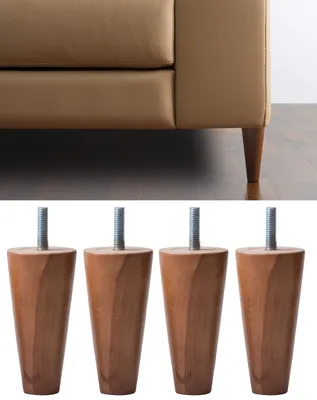 Zdjęcie produktu dla Nogi meblowe zestaw 4 sztuk, 120 mm, orzech, stożkowe, do szafek