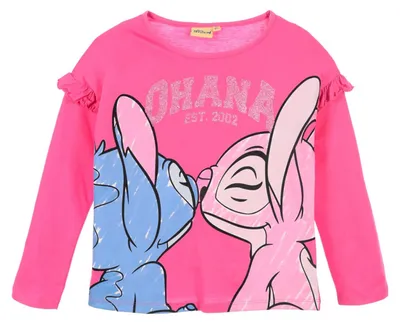 Produktbild von Langarmshirt Disney Stitch mit Rüschen und Glitzer Pink 98