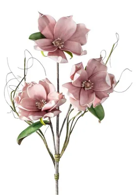 Produktbild von künstlicher Deko Magnolienzweig mit 3 Blüten L 105cm altrosa Formano Foam Flower