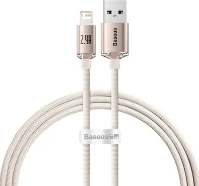 Zdjęcie produktu dla Kabel USB do iP Baseus Crystal Shine, 2.4A, 1.2m (różowy)