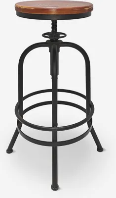 Image de Tabouret de bar réglable style vintage avec repose-pieds Klom