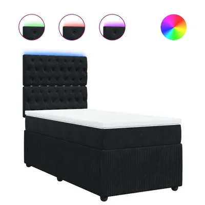 Produktbild von Boxspringbett mit Matratze Schwarz 80x200 cm Samt