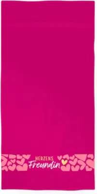 Produktbild von Badetuch Strandtuch "Herzensfreundin" 70x140 cm pink