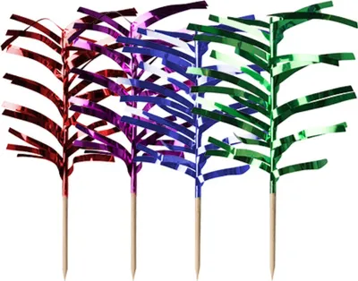 Produktbild von 144 Deko-Picker 12 cm farbig sortiert "Palmblätter"