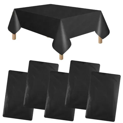 Obrázek produktu pro Černé papírové ubrusky, 5 kusů, rozměr 137x274 cm, materiál PEVA, voděodolné