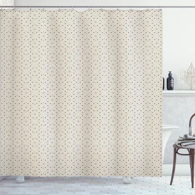 Produktbild von ABAKUHAUS Abstrakt Duschvorhang, Umreißen Rauten und Brackets Moderne und symmetrische Anordnung, 175 x 200 cm, Eierschalenfarben Siegel Braun