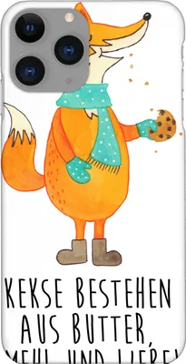 Produktbild von Mr. & Mrs. Panda Iphone 11 Pro Handyhülle Fuchs Keks - Weiß - Geschenk, glücklich, Plätzchen, Winter, Frieren, Weihnachtlich, Handy Case, Premium Kunststoff