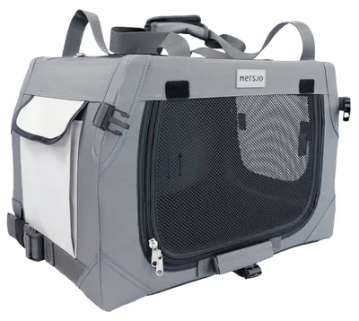 Immagine prodotto di Mersjo Adventure Borsa Trasportino Pieghevole per Cani e Gatti fino a 15 kg, Marrone, 3 Ingressi, 33 x 50,5 x 33 cm