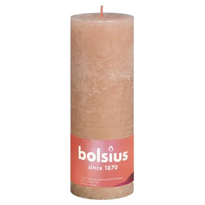 Produktbild von Bolsius Rustikale Stumpenkerzen Shine 4 Stk. 190x68 mm Nebelrosa