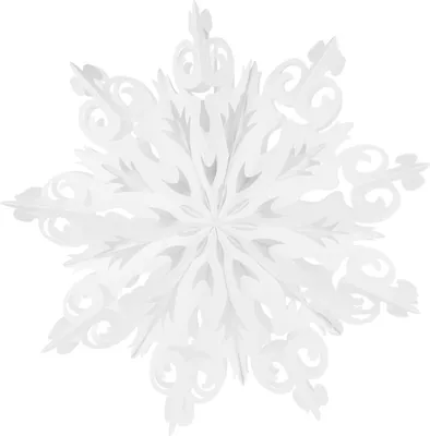 Produktbild von Papier-Schneeflocke 64 cm – Weiße Weihnachtsdekoration