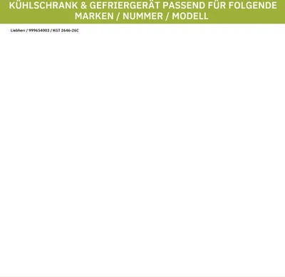 Produktbild von Türgriffsatz LIEBHERR 9096036 weiß Stangenform für KühlGefrierKombination