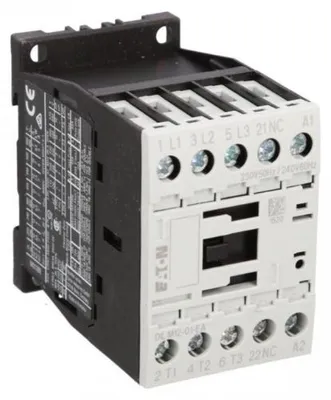 Immagine prodotto di Interruttore magnetotermico 12A, 3 poli, 230V AC, serie 0Z 1R, modello DILM12-01-EA (230V 50Hz, 240V 60Hz), codice prodotto 190035