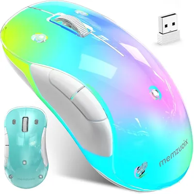 Produktbild von Kabellose Maus Wiederaufladbare 2.4G Optischemit Magnetischer Abdeckung, Sanfter RGB-Beleuchtung, 1400 DPI, Ergonomisches Design mit USB-Empfänger